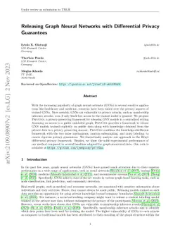 Releasing Graph Neural Networks with Differential Privacy Guarantees