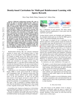 Density-based Curriculum for Multi-goal Reinforcement Learning with
  Sparse Rewards