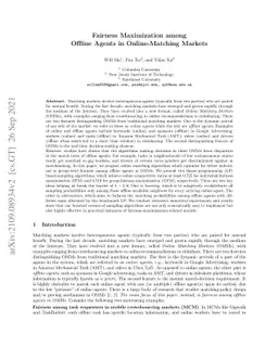 Fairness Maximization among Offline Agents in Online-Matching Markets