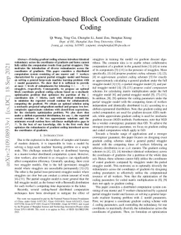 Optimization-based Block Coordinate Gradient Coding