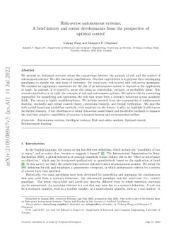 Risk-averse autonomous systems: A brief history and recent developments
  from the perspective of optimal control