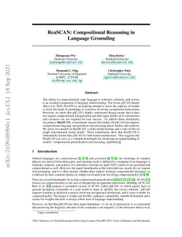 ReaSCAN: Compositional Reasoning in Language Grounding