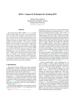 JEM++: Improved Techniques for Training JEM