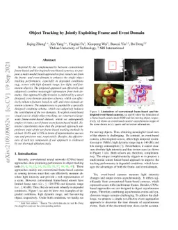 Object Tracking by Jointly Exploiting Frame and Event Domain