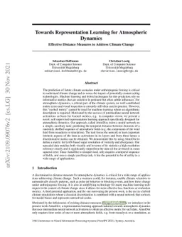 Towards Representation Learning for Atmospheric Dynamics