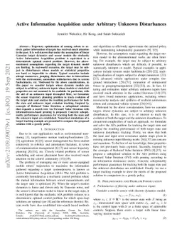 Active Information Acquisition under Arbitrary Unknown Disturbances