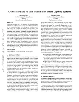 Architecture and Its Vulnerabilities in Smart-Lighting Systems