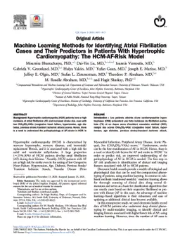 Machine Learning Methods for Identifying Atrial Fibrillation Cases and
  Their Predictors in Patients With Hypertrophic Cardiomyopathy: The
  HCM-AF-Risk Model