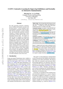 CLIFF: Contrastive Learning for Improving Faithfulness and Factuality in
  Abstractive Summarization