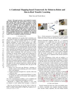 A Conformal Mapping-based Framework for Robot-to-Robot and Sim-to-Real
  Transfer Learning
