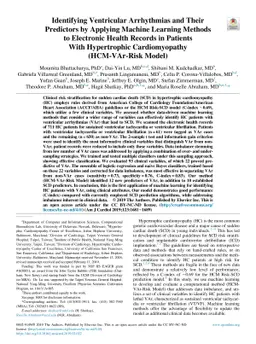 Identifying Ventricular Arrhythmias and Their Predictors by Applying
  Machine Learning Methods to Electronic Health Records in Patients With
  Hypertrophic Cardiomyopathy(HCM-VAr-Risk Model)