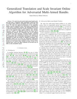 Generalized Translation and Scale Invariant Online Algorithm for
  Adversarial Multi-Armed Bandits