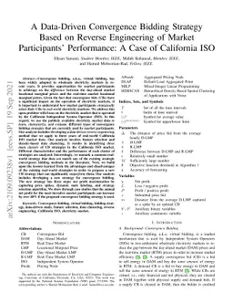 A Data-Driven Convergence Bidding Strategy Based on Reverse Engineering
  of Market Participants' Performance: A Case of California ISO