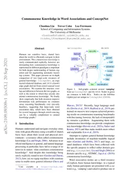 Commonsense Knowledge in Word Associations and ConceptNet