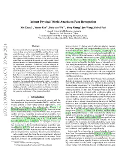 Robust Physical-World Attacks on Face Recognition