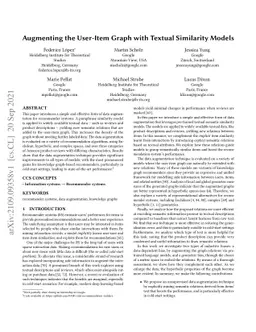 Augmenting the User-Item Graph with Textual Similarity Models