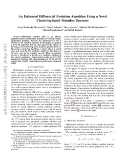 An Enhanced Differential Evolution Algorithm Using a Novel
  Clustering-based Mutation Operator
