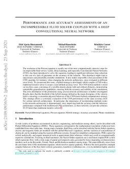 Performance and accuracy assessments of an incompressible fluid solver
  coupled with a deep Convolutional Neural Network
