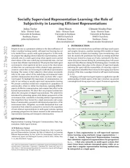 Socially Supervised Representation Learning: the Role of Subjectivity in
  Learning Efficient Representations