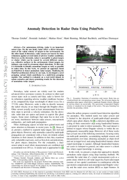 Anomaly Detection in Radar Data Using PointNets