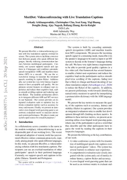 MeetDot: Videoconferencing with Live Translation Captions