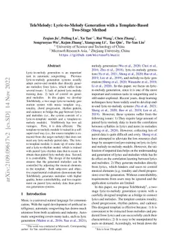 TeleMelody: Lyric-to-Melody Generation with a Template-Based Two-Stage
  Method