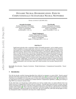 Dynamic Neural Diversification: Path to Computationally Sustainable
  Neural Networks