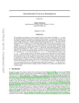 Asymptotic Causal Inference