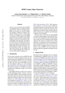 BERT Cannot Align Characters