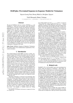 BARTpho: Pre-trained Sequence-to-Sequence Models for Vietnamese