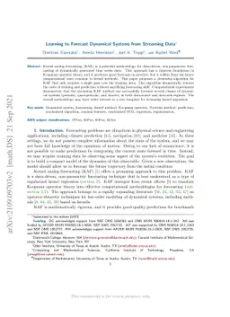 Learning to Forecast Dynamical Systems from Streaming Data