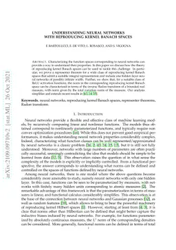 Understanding neural networks with reproducing kernel Banach spaces