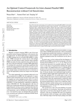 An Optimal Control Framework for Joint-channel Parallel MRI
  Reconstruction without Coil Sensitivities