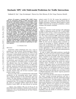 Stochastic MPC with Multi-modal Predictions for Traffic Intersections