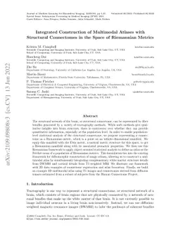 Integrated Construction of Multimodal Atlases with Structural
  Connectomes in the Space of Riemannian Metrics