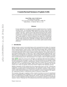 Counterfactual Instances Explain Little