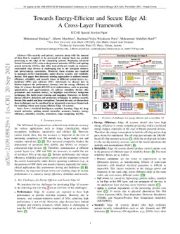 Towards Energy-Efficient and Secure Edge AI: A Cross-Layer Framework