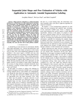 Sequential Joint Shape and Pose Estimation of Vehicles with Application
  to Automatic Amodal Segmentation Labeling