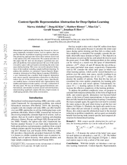 Context-Specific Representation Abstraction for Deep Option Learning