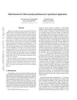 Multi-Domain Few-Shot Learning and Dataset for Agricultural Applications