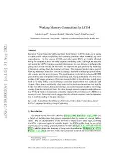 Working Memory Connections for LSTM