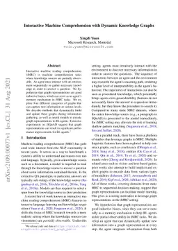 Interactive Machine Comprehension with Dynamic Knowledge Graphs