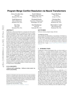 Program Merge Conflict Resolution via Neural Transformers