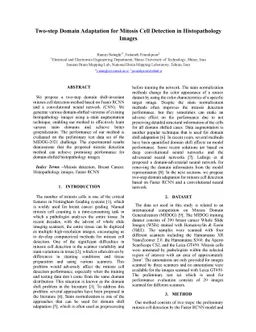 Two-step Domain Adaptation for Mitosis Cell Detection in Histopathology
  Images