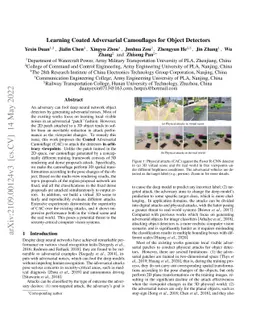 Learning Coated Adversarial Camouflages for Object Detectors