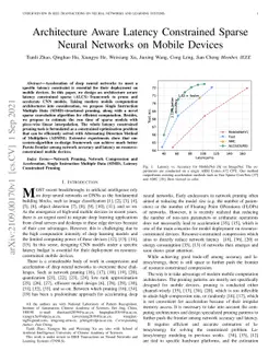 Architecture Aware Latency Constrained Sparse Neural Networks
