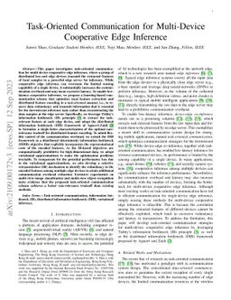 Task-Oriented Communication for Multi-Device Cooperative Edge Inference