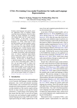 CTAL: Pre-training Cross-modal Transformer for Audio-and-Language
  Representations