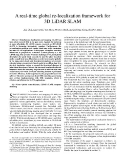 A real-time global re-localization framework for 3D LiDAR SLAM
