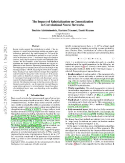 The Impact of Reinitialization on Generalization in Convolutional Neural
  Networks